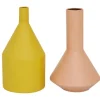 Vases-Kirkland's Home Tall Terracotta Two-Toned Speckled Vases, Set Of 3 Tan/White