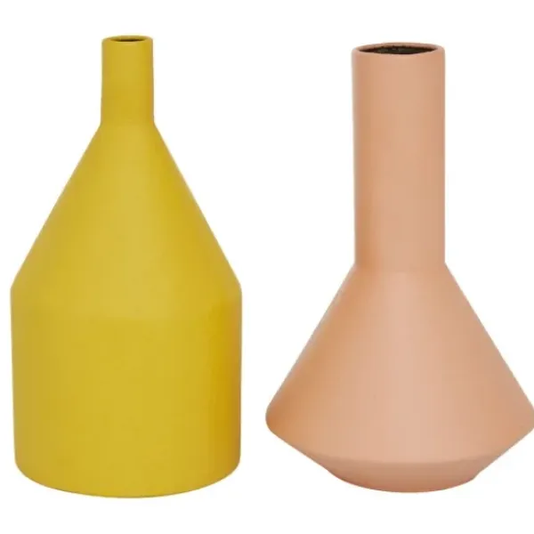 Vases-Kirkland's Home Tall Terracotta Two-Toned Speckled Vases, Set Of 3 Tan/White