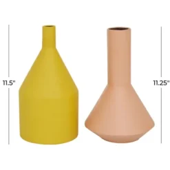 Vases-Kirkland's Home Tall Terracotta Two-Toned Speckled Vases, Set Of 3 Tan/White