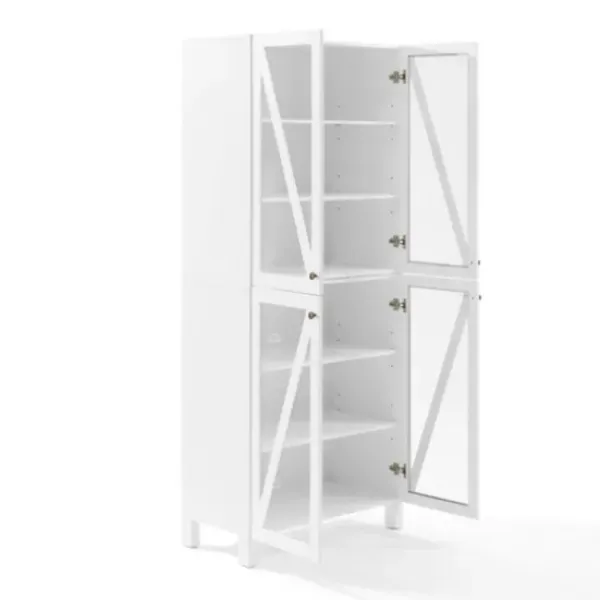 Cabinets & Sideboards-Kirkland's Home Tall Triangle 4-Door Wood Cabinet White