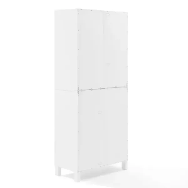 Cabinets & Sideboards-Kirkland's Home Tall Triangle 4-Door Wood Cabinet White