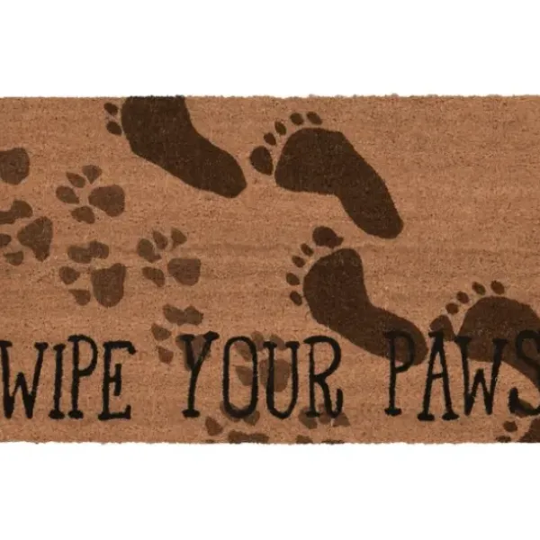 Doormats-Kirkland's Home Tan And Black Scroll Welcome Doormat, 48X30 In. Tan/Black
