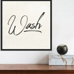 Wall Quotes & Signs-Kirkland's Home Tan And Black Wash Laundry Framed Wall Plaque Tan/Black