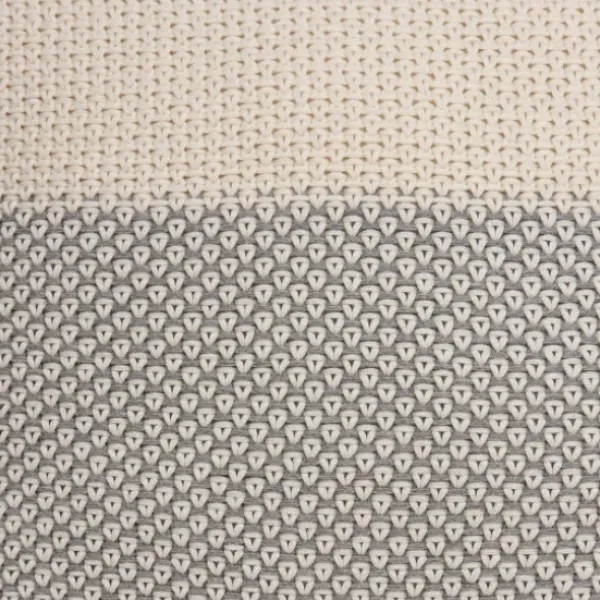 Pillows-Kirkland's Home Tan And Gray Blocked Knit Pillow Tan/Gray