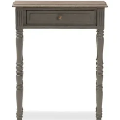 Console Tables-Kirkland's Home Tan And Gray Ornate Ball Turned Console Table