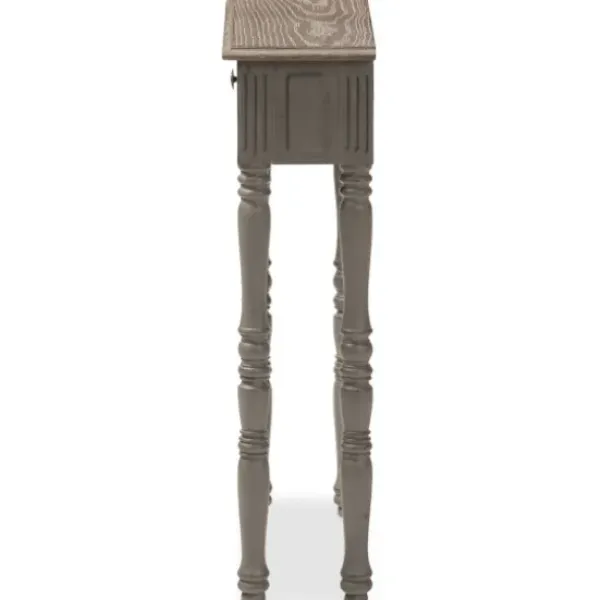 Console Tables-Kirkland's Home Tan And Gray Ornate Ball Turned Console Table