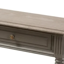 Console Tables-Kirkland's Home Tan And Gray Ornate Ball Turned Console Table