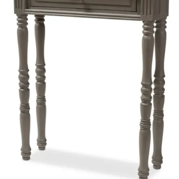 Console Tables-Kirkland's Home Tan And Gray Ornate Ball Turned Console Table