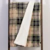Blankets & Throws-Kirkland's Home Tan And Green Plaid Sherpa Throw Tan/Green