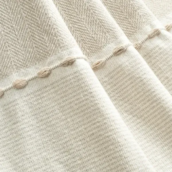 Blankets & Throws-Kirkland's Home Tan And White Herringbone Stripe Throw Tan/White