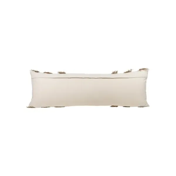 Pillows-Kirkland's Home Tan And White Outer Striped Lumbar Pillow Tan/White