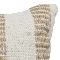 Pillows-Kirkland's Home Tan And White Outer Striped Lumbar Pillow Tan/White