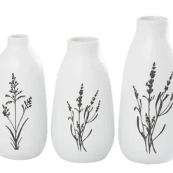 Vases-Kirkland's Home Tan And White Striped Coastal Ceramic Vase, 9 In. Tan/White