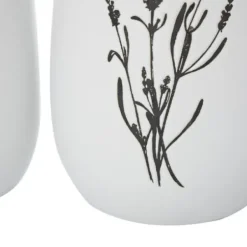Vases-Kirkland's Home Tan And White Striped Coastal Ceramic Vase, 9 In. Tan/White