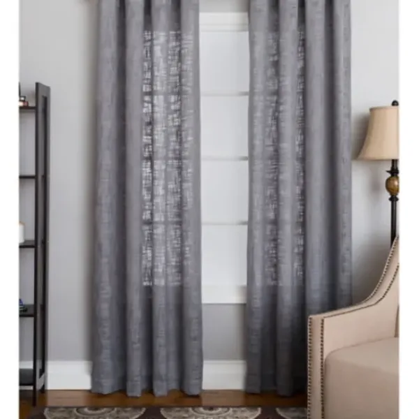 Curtains & Drapes-Kirkland's Home Tan Becky Curtain Panel Set, 96 In. Tan/White