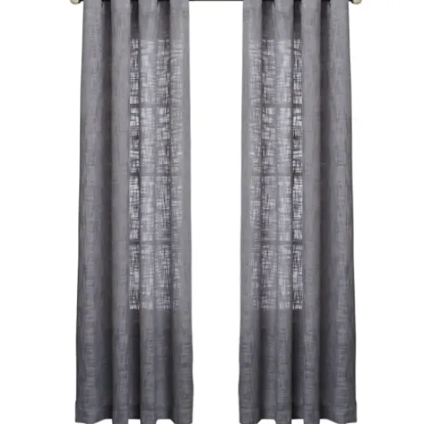 Curtains & Drapes-Kirkland's Home Tan Becky Curtain Panel Set, 96 In. Tan/White