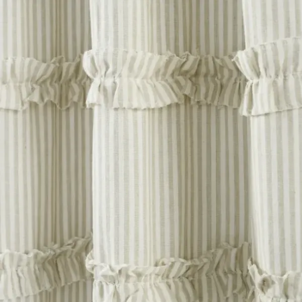 Curtains & Drapes-Kirkland's Home Tan Deena Curtain Panel Set, 96 In. Tan/White