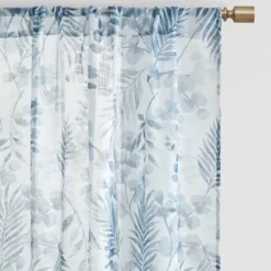 Curtains & Drapes-Kirkland's Home Tan Floral 2-Pc. Curtain Panel Set, 96 In. Tan/White