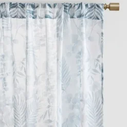 Curtains & Drapes-Kirkland's Home Tan Floral 2-Pc. Curtain Panel Set, 96 In. Tan/White