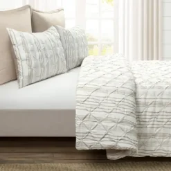 Comforters-Kirkland's Home Tan Pintuck Stripe King 5-Pc. Comforter Set Tan/White