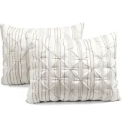 Comforters-Kirkland's Home Tan Pintuck Stripe King 5-Pc. Comforter Set Tan/White
