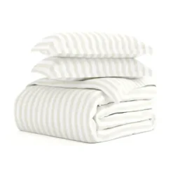 Duvets-Kirkland's Home Tan Rugged Stripe 2-Pc. Twin Duvet Cover Set Tan/White