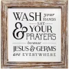 Wall Quotes & Signs-Kirkland's Home Tan Wood Wash Hands Say Prayers Framed Wall Plaque Tan/Ivory