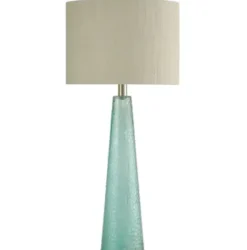 Table Lamps-Kirkland's Home Tapered Blue Glass Table Lamp Ivory