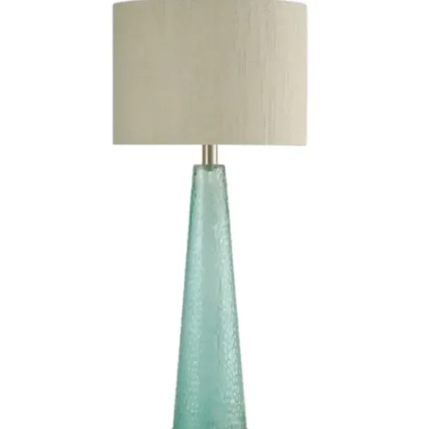 Table Lamps-Kirkland's Home Tapered Blue Glass Table Lamp Ivory
