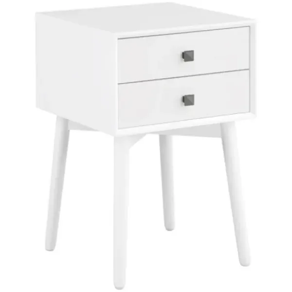 Nightstands-Kirkland's Home Tapered 2-Drawer Nightstand White