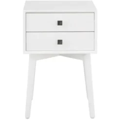 Nightstands-Kirkland's Home Tapered 2-Drawer Nightstand White
