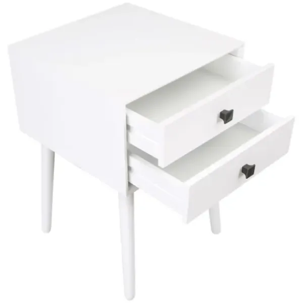 Nightstands-Kirkland's Home Tapered 2-Drawer Nightstand White