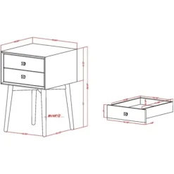 Nightstands-Kirkland's Home Tapered 2-Drawer Nightstand White