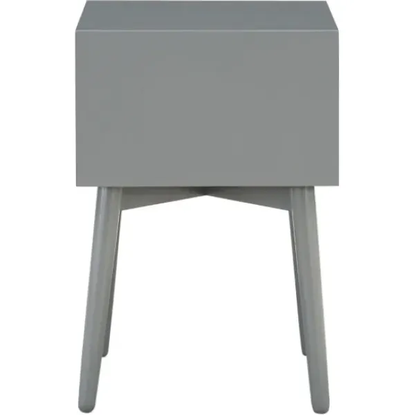 Nightstands-Kirkland's Home Tapered 2-Drawer Nightstand Gray