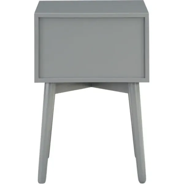 Nightstands-Kirkland's Home Tapered 2-Drawer Nightstand Gray