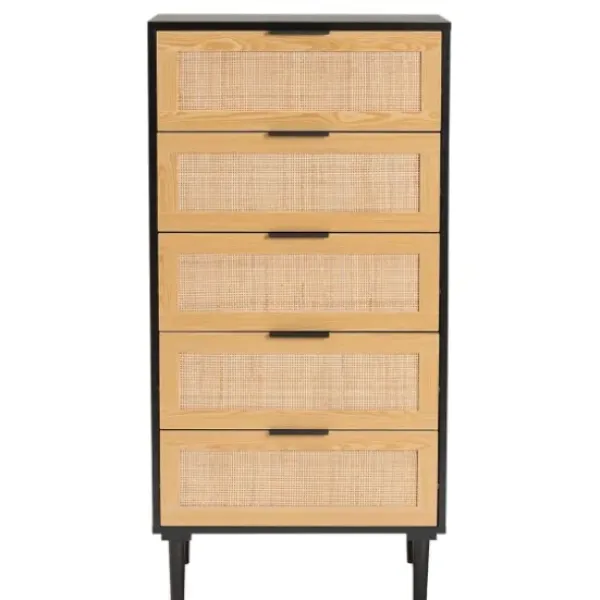 Dressers & Chests-Kirkland's Home Tara Two-Tone Espresso Rattan Chest