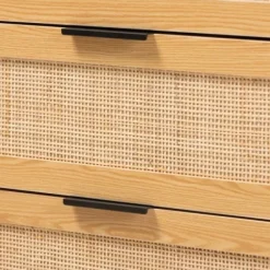 Dressers & Chests-Kirkland's Home Tara Two-Tone Espresso Rattan Chest