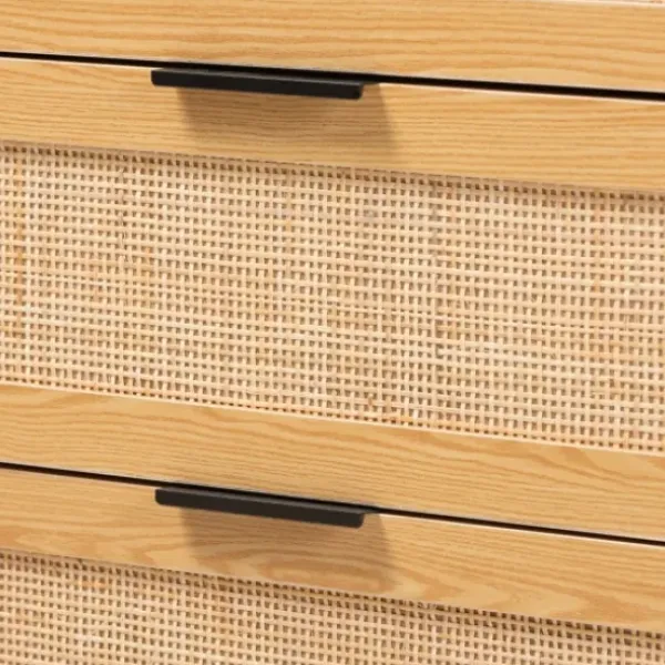 Dressers & Chests-Kirkland's Home Tara Two-Tone Espresso Rattan Chest