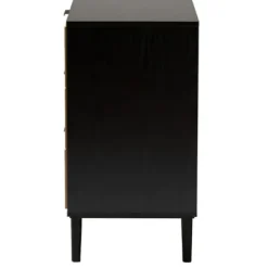 Dressers & Chests-Kirkland's Home Tara Two-Tone Espresso Rattan Dresser
