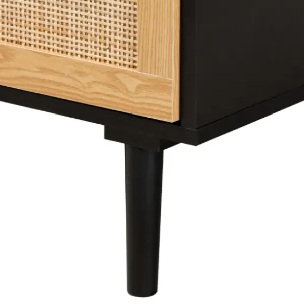 Dressers & Chests-Kirkland's Home Tara Two-Tone Espresso Rattan Dresser