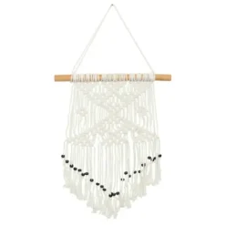 Wall Plaques-Kirkland's Home Tasseled Macrame Wall Hangings, Set Of 3 White