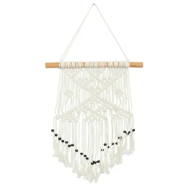 Wall Plaques-Kirkland's Home Tasseled Macrame Wall Hangings, Set Of 3 White