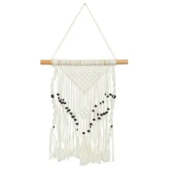 Wall Plaques-Kirkland's Home Tasseled Macrame Wall Hangings, Set Of 3 White