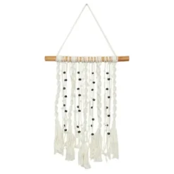 Wall Plaques-Kirkland's Home Tasseled Macrame Wall Hangings, Set Of 3 White