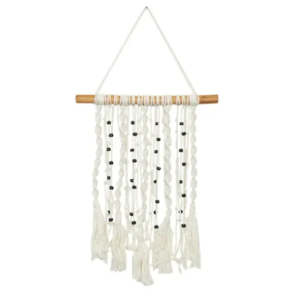 Wall Plaques-Kirkland's Home Tasseled Macrame Wall Hangings, Set Of 3 White