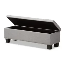 Entryway Furniture-Kirkland's Home Taupe Button-Tufted Upholstered Storage Bench Tan