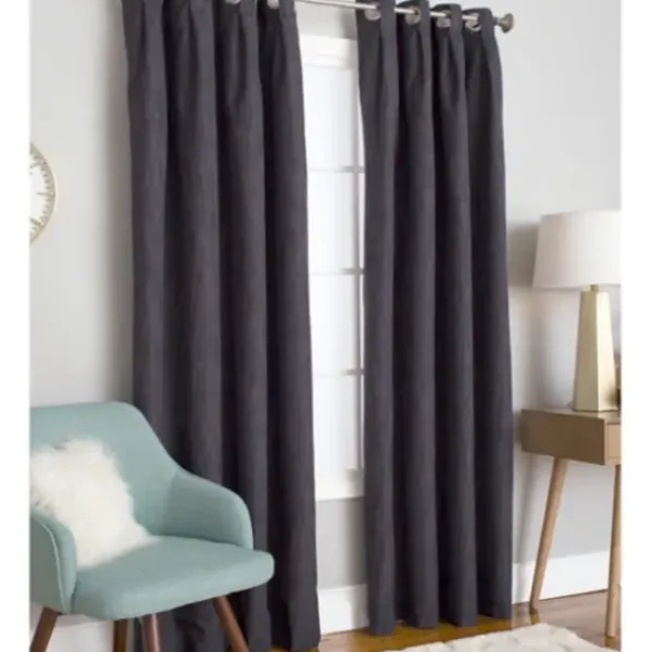 Curtains & Drapes-Kirkland's Home Taupe Chenille Single Curtain Panel, 84 In. Tan