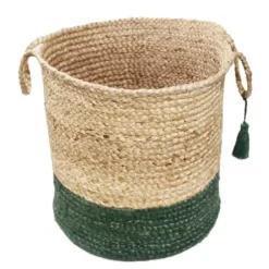Baskets & Boxes-Kirkland's Home Taupe Paw Trellis Round Basket, 15 In. Tan