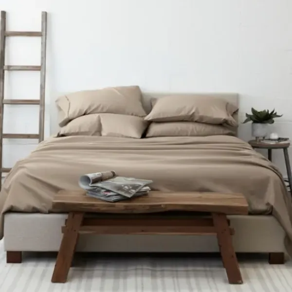 Bed Sheets-Kirkland's Home Taupe Ultra Soft 6-Pc. Queen Sheet Set Tan