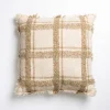 Pillows-Kirkland's Home Taupe Windowpane Plaid Pillow Tan/White